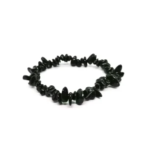 Pulseira com pedras de Turmalina Negra em estado bruto