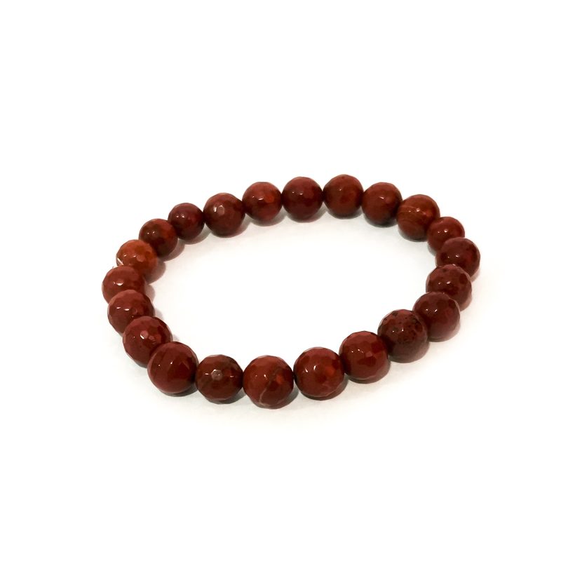 Pulseira de Jaspe Vermelho Facetada