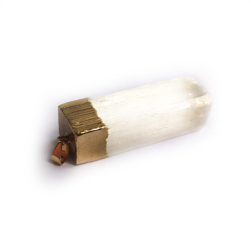 Pingente de Selenite Dourado