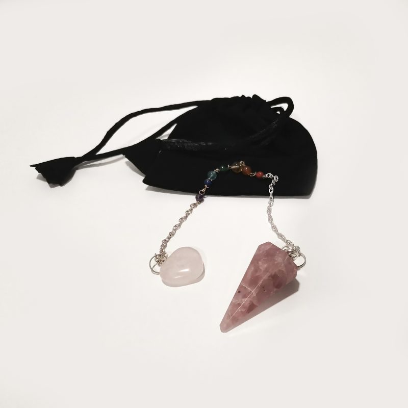 Pêndulo Quartzo Rosa - 7 Chakras