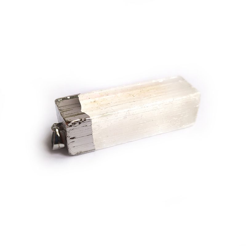 Pingente de Selenite Prateado
