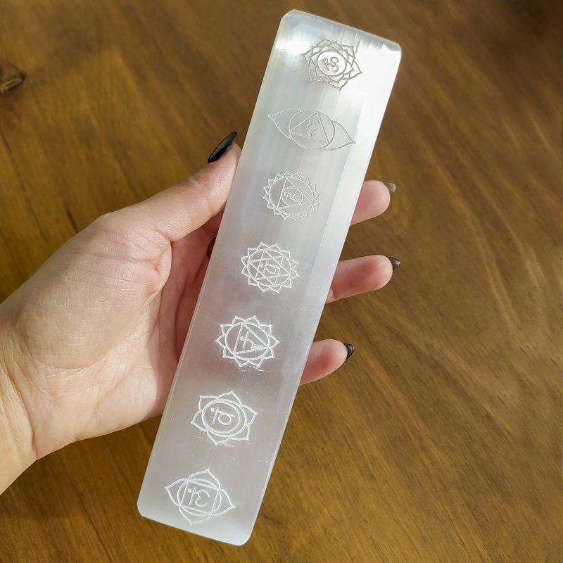 Barra de Selenite 7 Chakras - 20cm