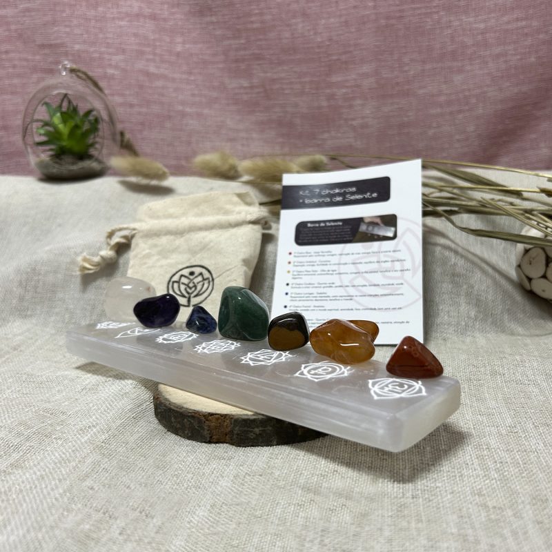 Kit 7 Chakras com Barra de Selenite