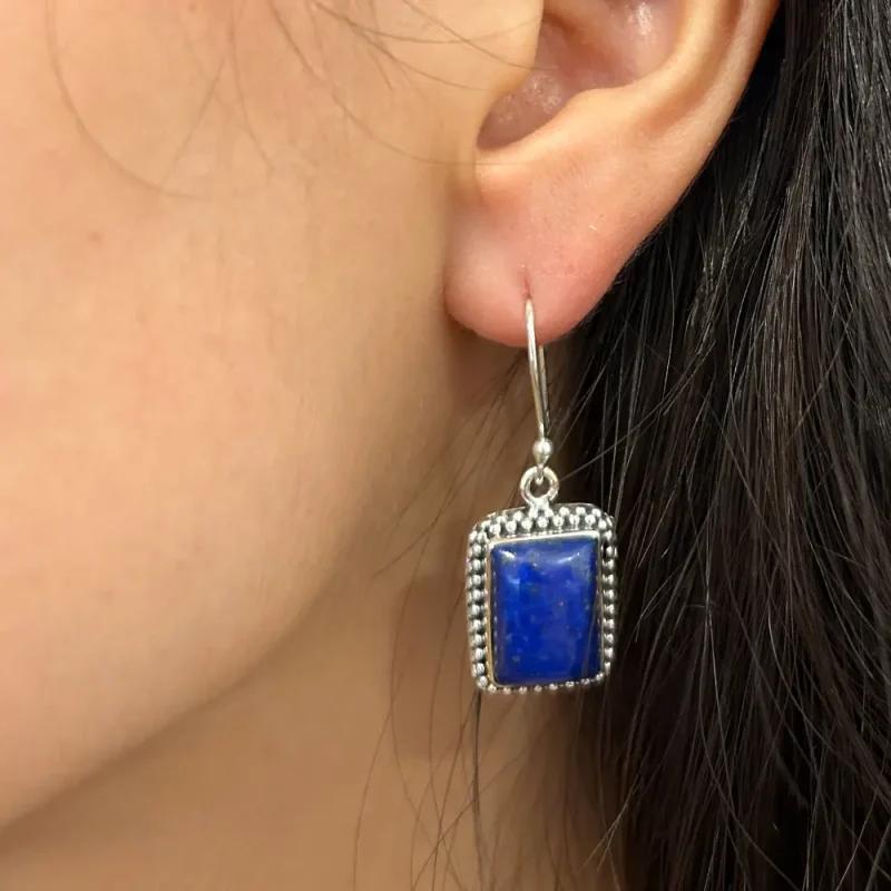 Brincos Lapis Lazuli em Prata 925 (9,2gr) - Image 2