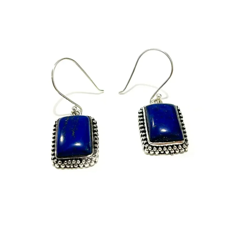 Brincos Lapis Lazuli em Prata 925 (9,2gr)