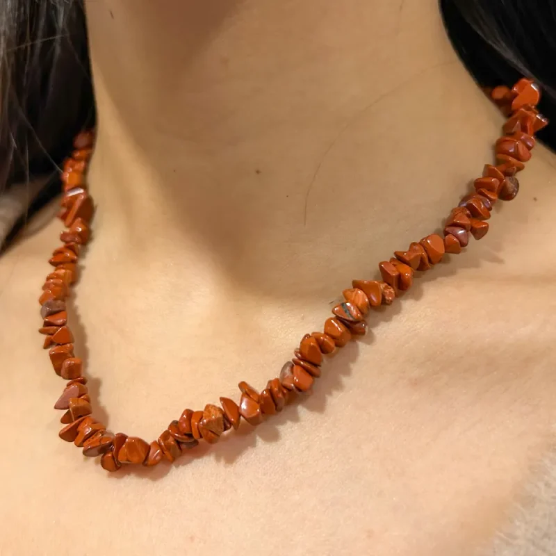 Colar Jaspe Vermelho em Bruto