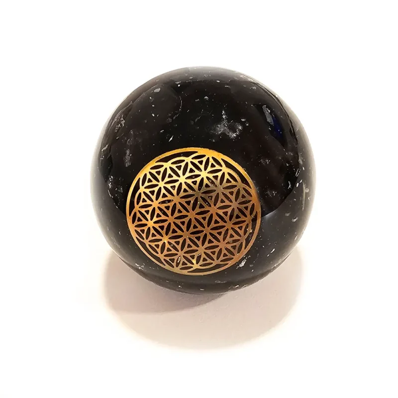 Esfera Turmalina Negra Flor da Vida