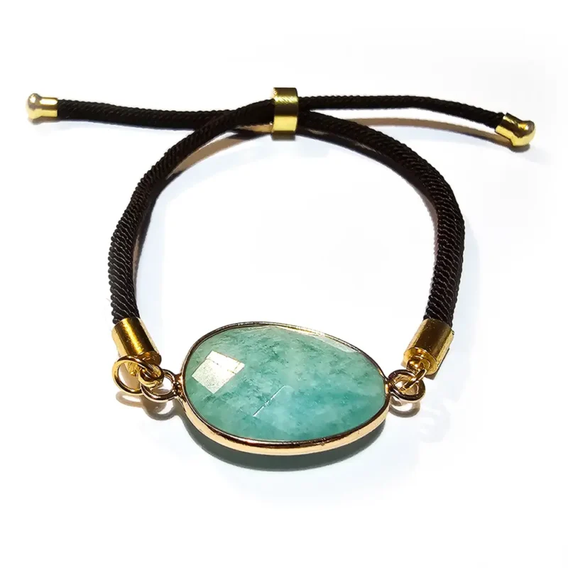 Pulseira Amazonite Ajustável em Cordão