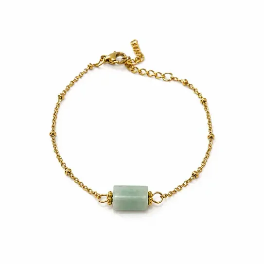 Pulseira Dourada com Água Marinha A